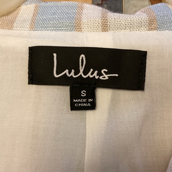 Lulus white multi striped women’s double breasted blazer small lightweight NWT - Picture 3 of 9